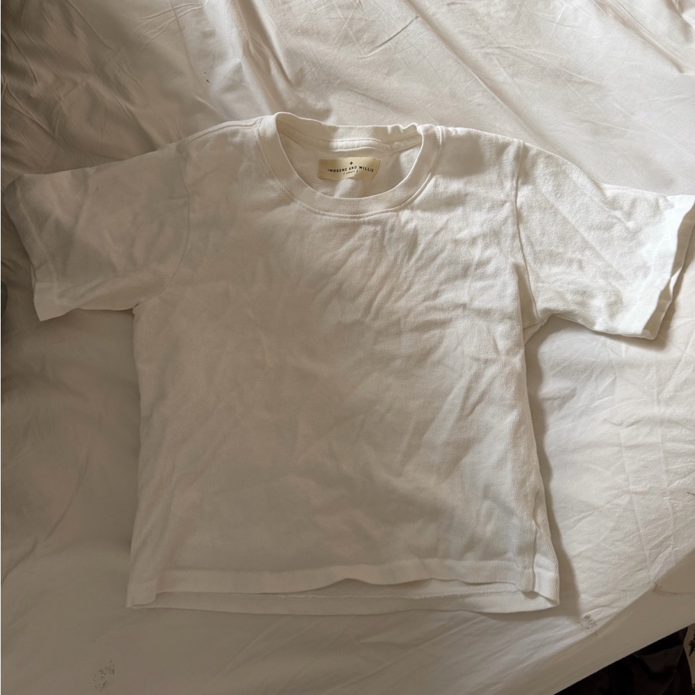 imogene + willie White Short Sleeve Baby Tee